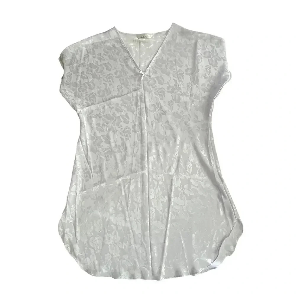 Secret Treasures Women Small Nightgown Pale Lilac Floral‎ Damask Classic Whimsy